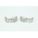Fashion Hoop Bali Earrings white Gold Plated filigree design Zircon Stones
